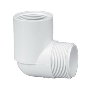 412005BC Street Pipe Elbow, 1/2 in, MPT x FPT, 90 deg Angle, PVC, White, SCH 40 Schedule