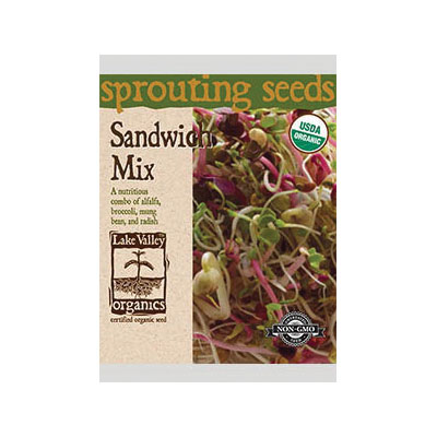 Lake Valley Seed 4375 Sandwich Mix-Organic Sprouting Seeds, Alfalfa, Broccoli, Mung Bean, Radish - 1