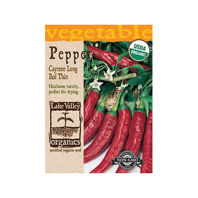 Lake Valley Seed 4135 Cayenne Long Red Thin-Organic Hot Pepper Seeds, Pepper, Capsicum Annuum - 1