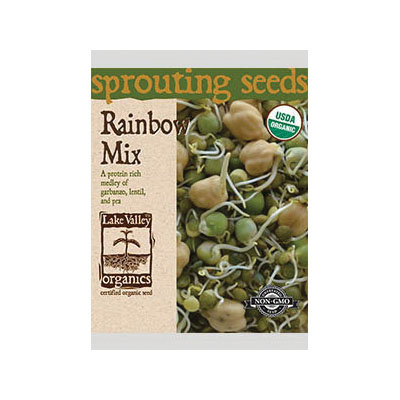 Lake Valley Seed 4373 Rainbow Mix-Organic Sprouting Seeds, Garbanzo, Lentil, Pea - 1