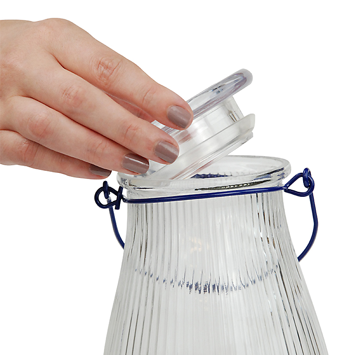 Perky-Pet 9107-2 Bird Feeder, Top-Fill, 38 oz, 5-Port/Perch, Glass/Plastic, Blue, 9-3/4 in H, Hanging Mounting