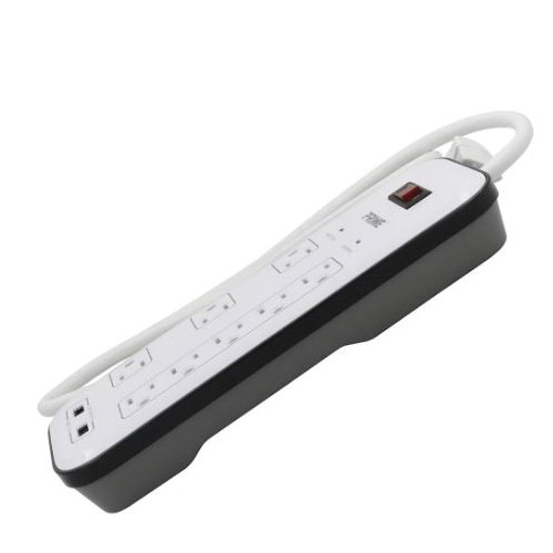 Prime PB523120 Surge Protector with USB Charger, 125 V, 15 A, 8 -Outlet, 2400 J Energy, White - 4