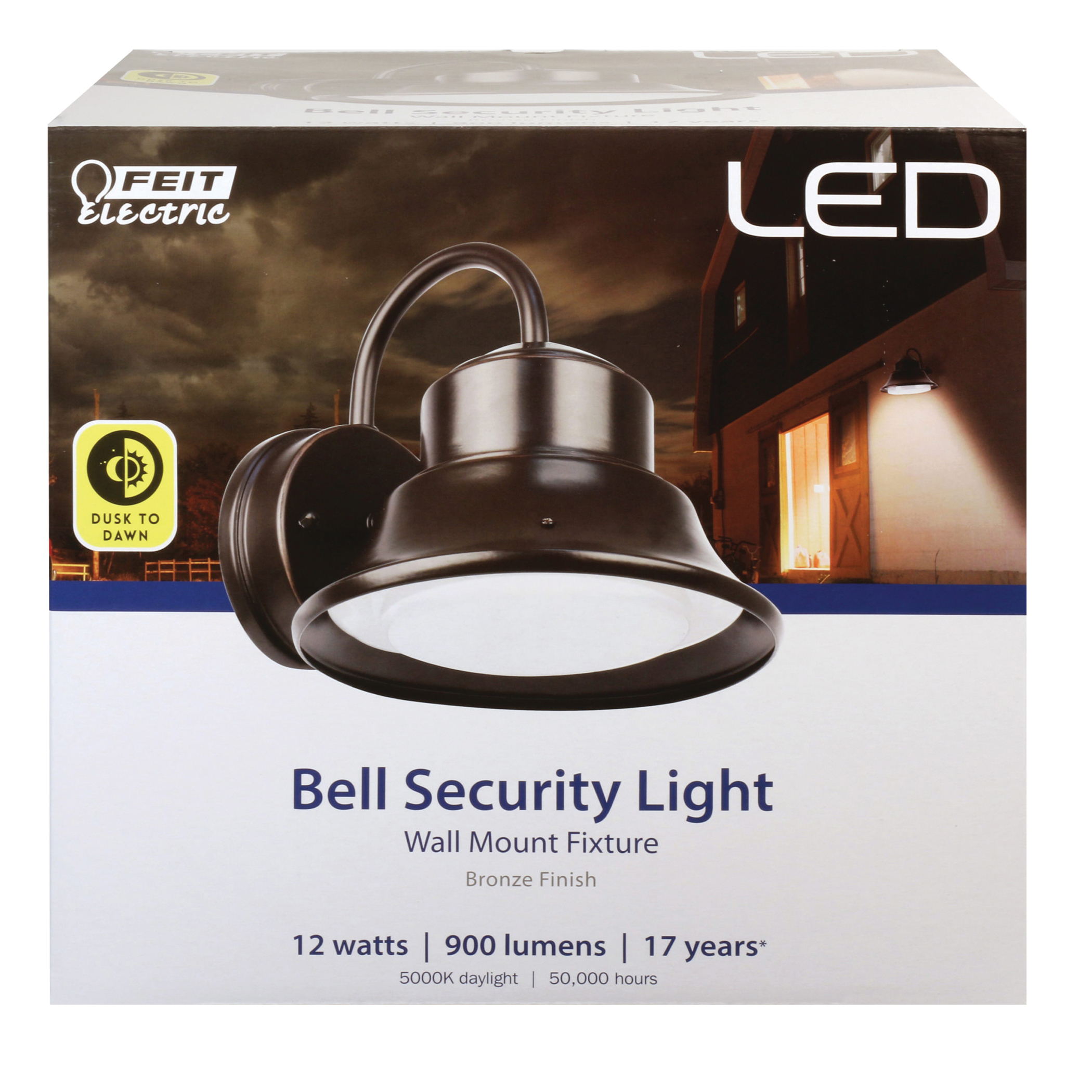 Feit Electric S8BWM/850/DD/BZ Yard Light, 120 V, 12 W, LED Lamp, 900 Lumens Lumens, 5000 K Color Temp, 110 deg Beam - 2