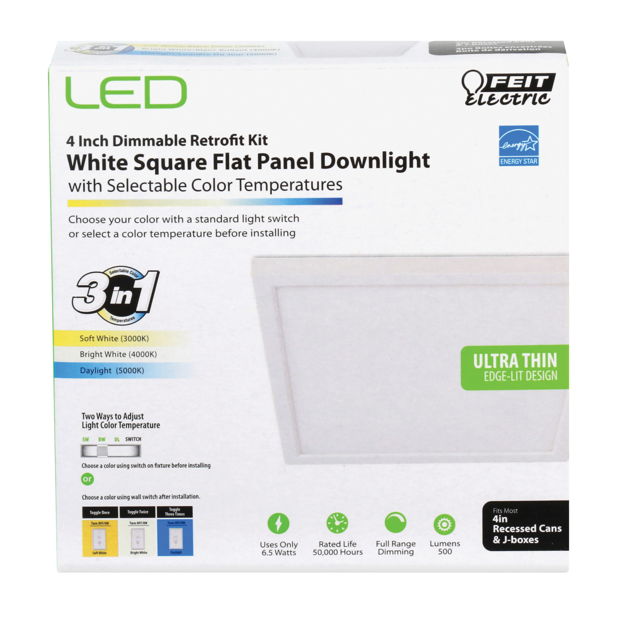 Feit Electric 74204/CA Recessed Downlight, 6.5 W, 120 V, LED Lamp - 2