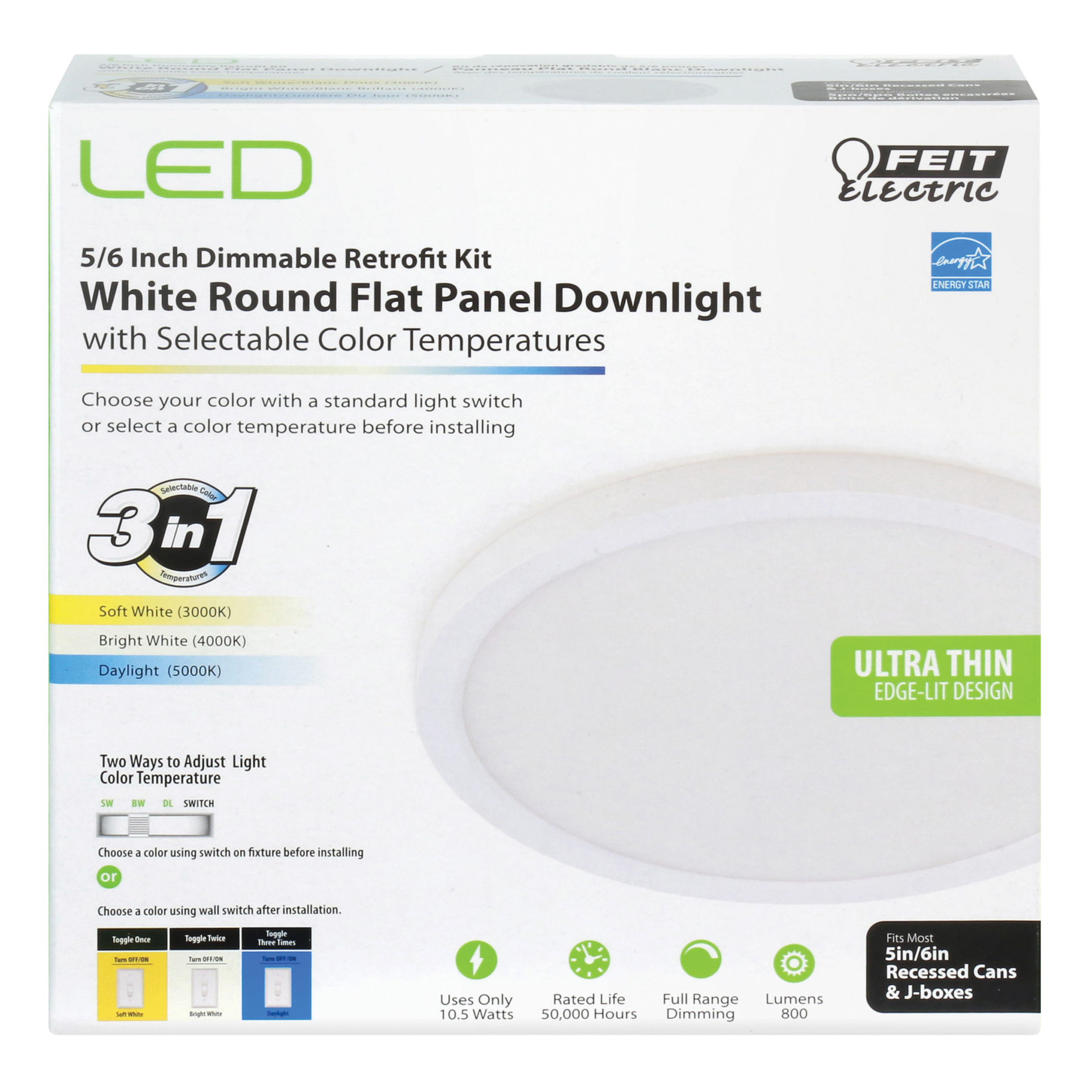 Feit Electric 74206/CA Recessed Downlight, 10.5 W, 120 V, LED Lamp - 2