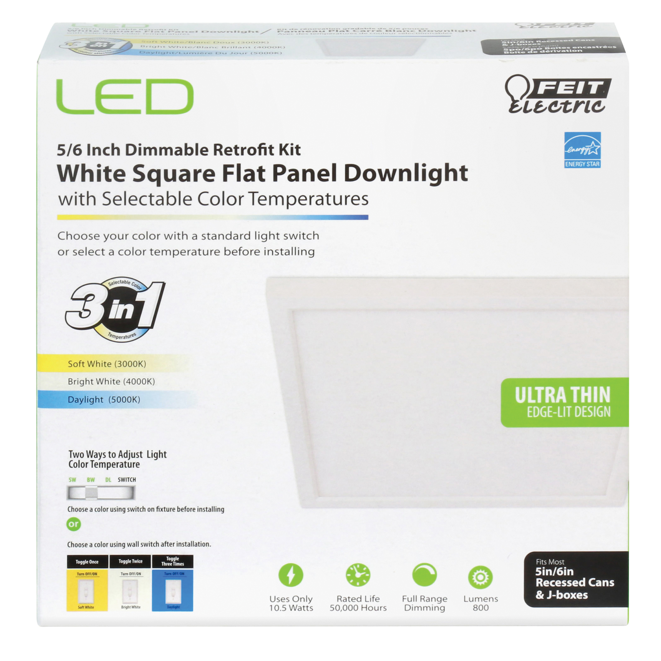 Feit Electric 74208/CA Recessed Downlight, 10.5 W, 120 V, LED Lamp - 2