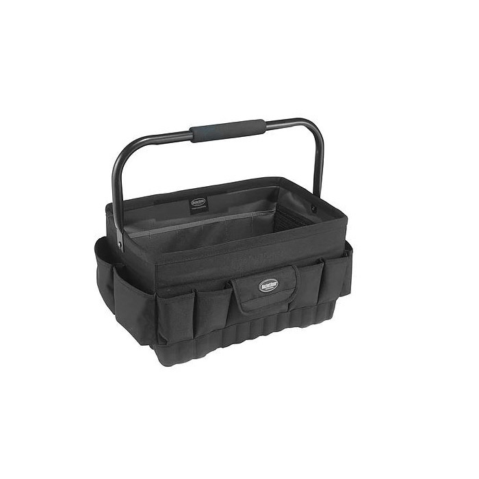 Professional Series 74018 Tool Tote, 18 in W, 12 in D, 10-1/2 in H, 21-Pocket, Poly Fabric, Black