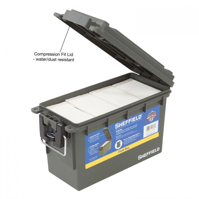 Sheffield 12626 Field Box, Plastic, Olive Drab Green, 11.5 in L x 5.06 in W x 7.25 in H Outside - 2