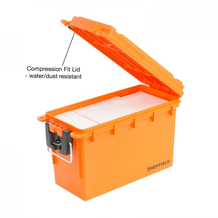 Sheffield 12630 Field Box, Plastic, Orange, 11.5 in L x 5.06 in W x 7.25 in H Outside - 2