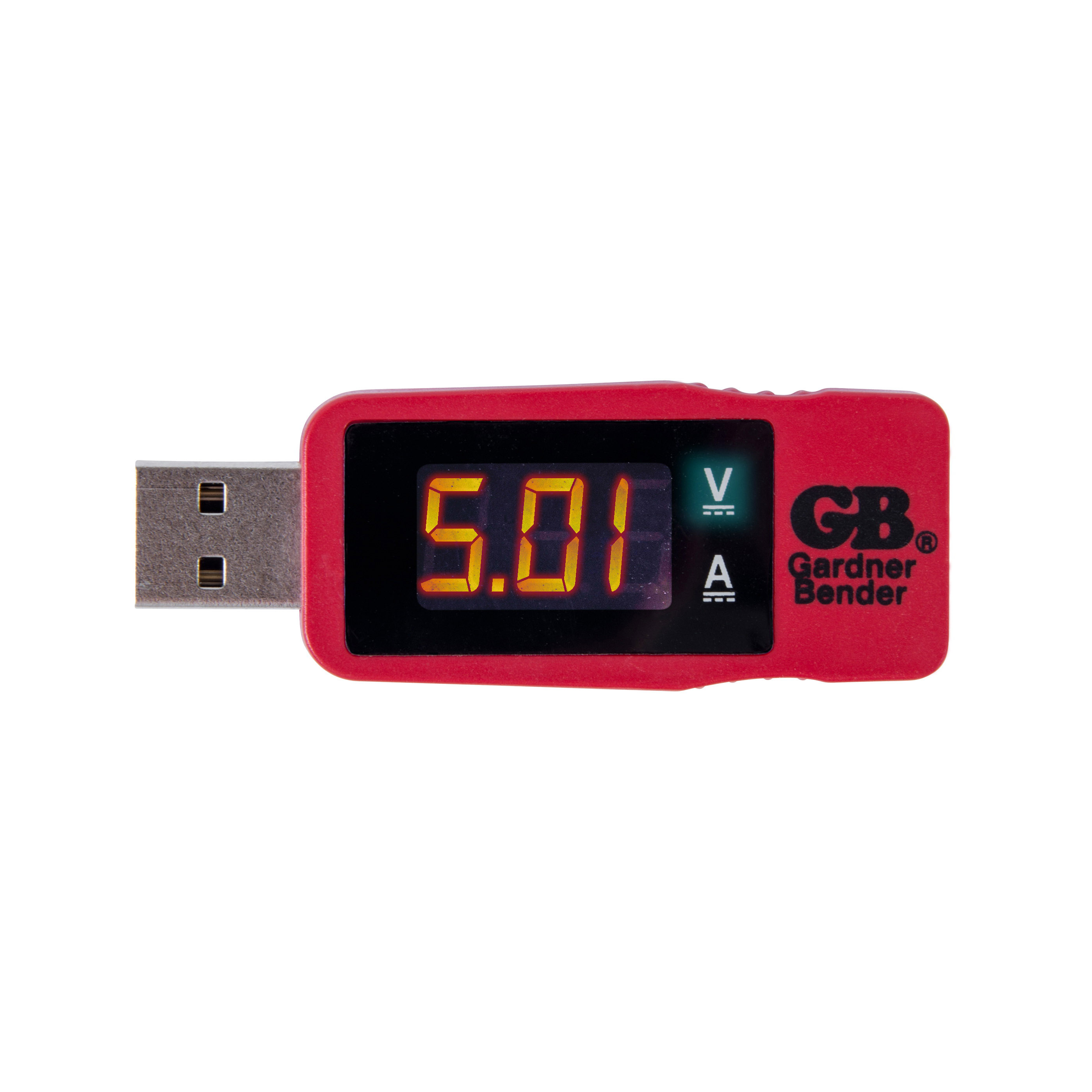 Gardner Bender GUSB-3450 USB Multimeter, LED Display, Functions: Current, Voltage, Red
