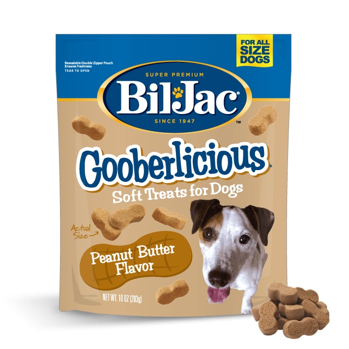 Bil-Jac GOOBERLICIOUS 543 Dog Treat, L, M Breed, Peanut Butter Flavor, 10 oz Pouch