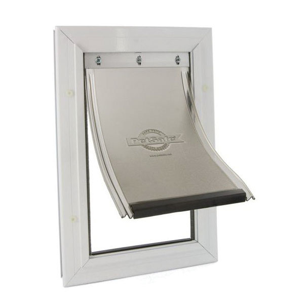 Freedom PPA00-10860 Pet Door, 10-3/4 in W, 15-5/8 in H, Medium, Aluminum, White