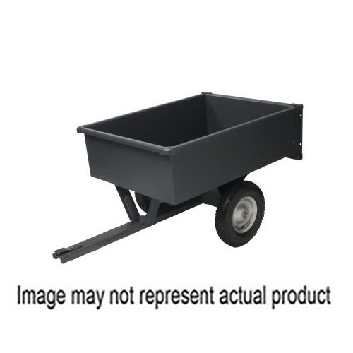 Precision LDT1003B Trailer Dump Cart, 750 lb, Steel Deck, 16 in Wheel, Pneumatic Wheel, Easy Dump Release Handle, Black