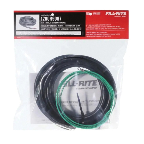 1200R9067 Battery Cable, 12 ga Wire, 18 ft L, 2 -Conductor