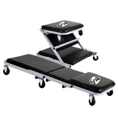 Pro-Lift C-2036D Z-Creeper Automotive Creeper, 300 lb, 21 in OAL, Metal Frame, Vinyl Seat