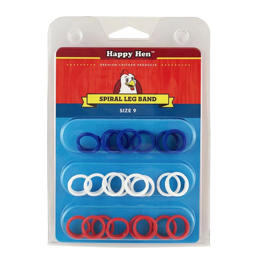 Happy Hen Treats 17021 TV1 Spiral Leg Band, 9, Blue/Green/Orange/Purple/Pink/Red/White/Yellow