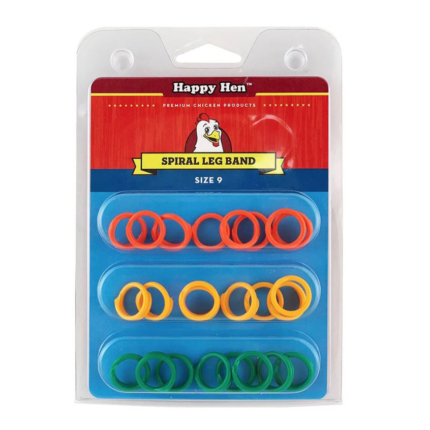 Happy Hen Treats 17021 TV1 Spiral Leg Band, 9, Blue/Green/Orange/Purple/Pink/Red/White/Yellow