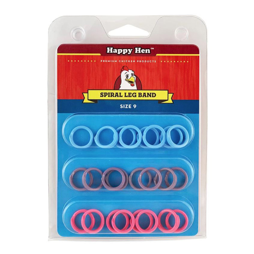 Happy Hen Treats 17021 TV1 Spiral Leg Band, 9, Blue/Green/Orange/Purple/Pink/Red/White/Yellow