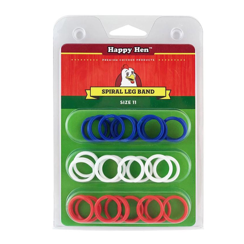 Happy Hen Treats 17022 TV1 Spiral Leg Band, 11, Blue/Green/Orange/Purple/Pink/Red/White/Yellow