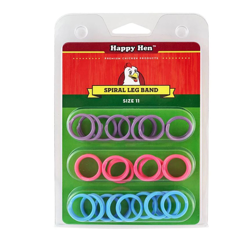 Happy Hen Treats 17022 TV1 Spiral Leg Band, 11, Blue/Green/Orange/Purple/Pink/Red/White/Yellow