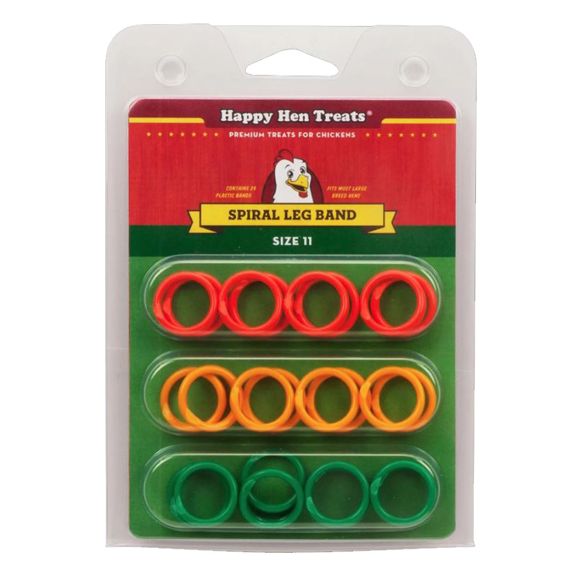 Happy Hen Treats 17022 TV1 Spiral Leg Band, 11, Blue/Green/Orange/Purple/Pink/Red/White/Yellow