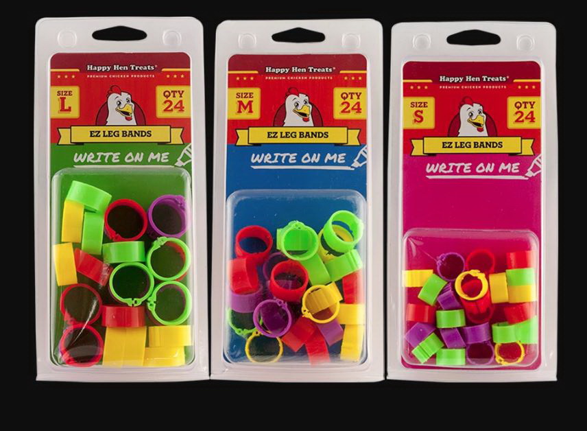 Happy Hen Treats 17132 TV1 EZ Leg Band, L, Assorted