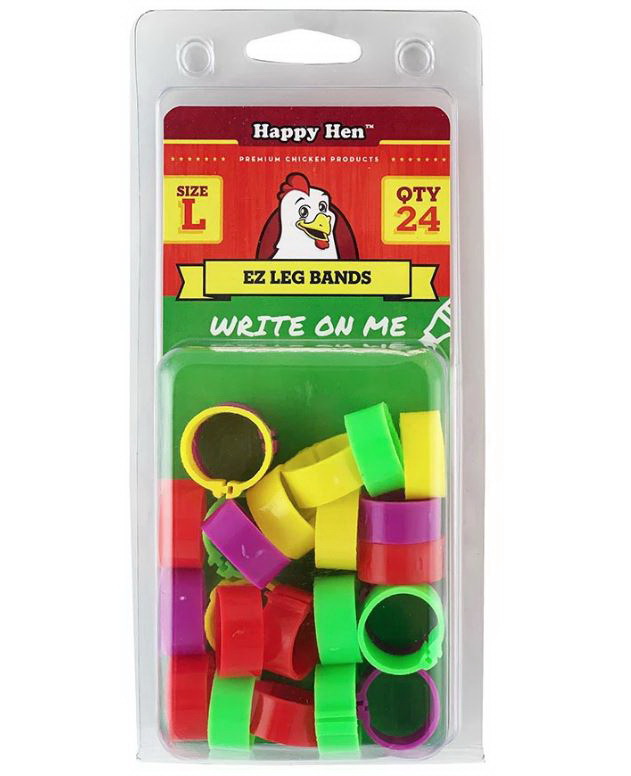 Happy Hen Treats 17132 TV1 EZ Leg Band, L, Assorted