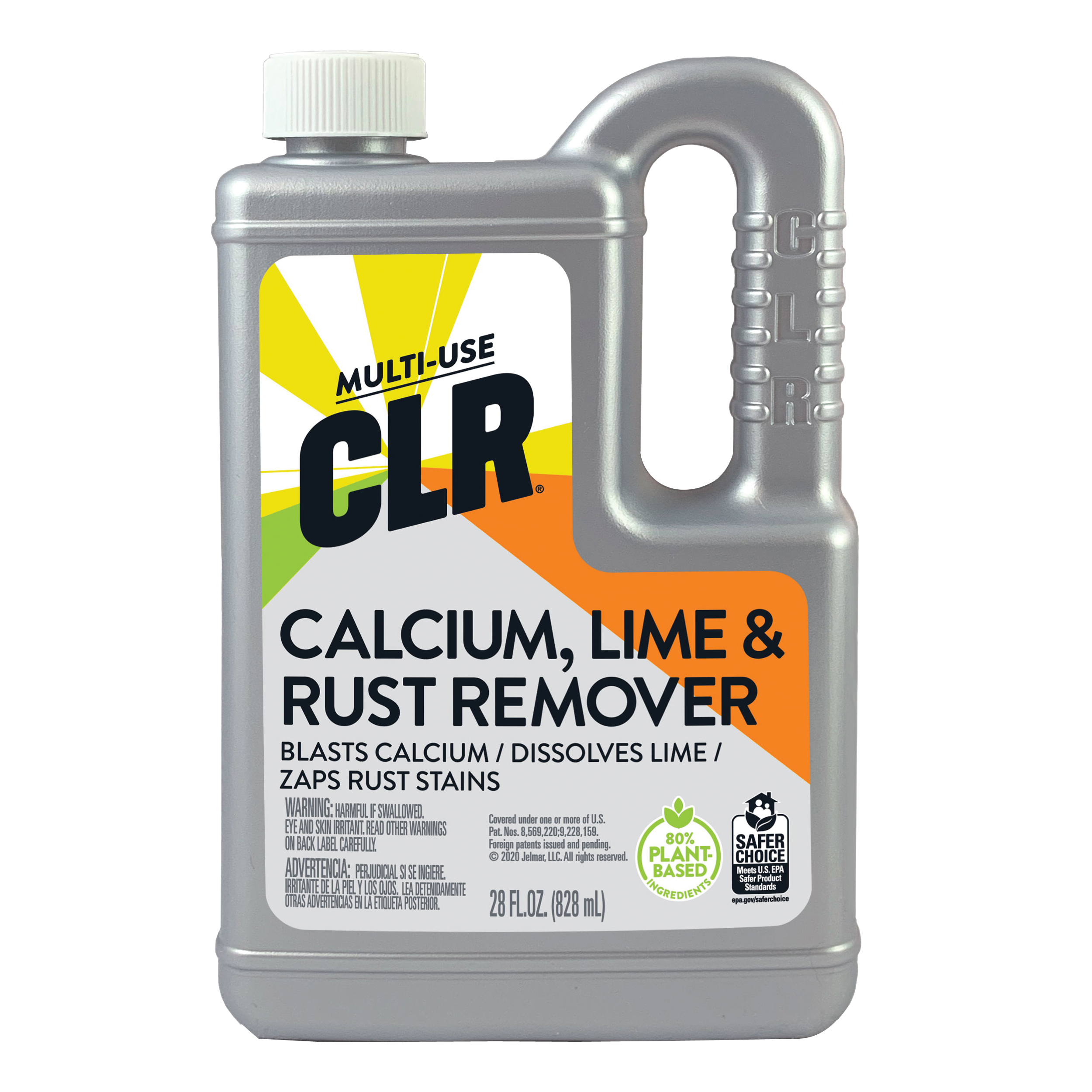 CLR CL-12 Calcium/Lime/Rust Cleaner, 28 oz, Liquid, Slightly Acidic, Lime Green - 1