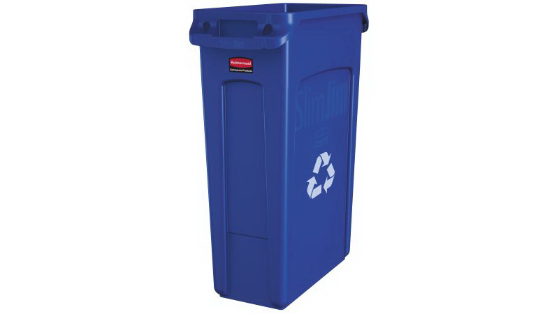 Slim Jim FG354007BLUE Recycling Container, 23 gal Capacity, Resin, Blue