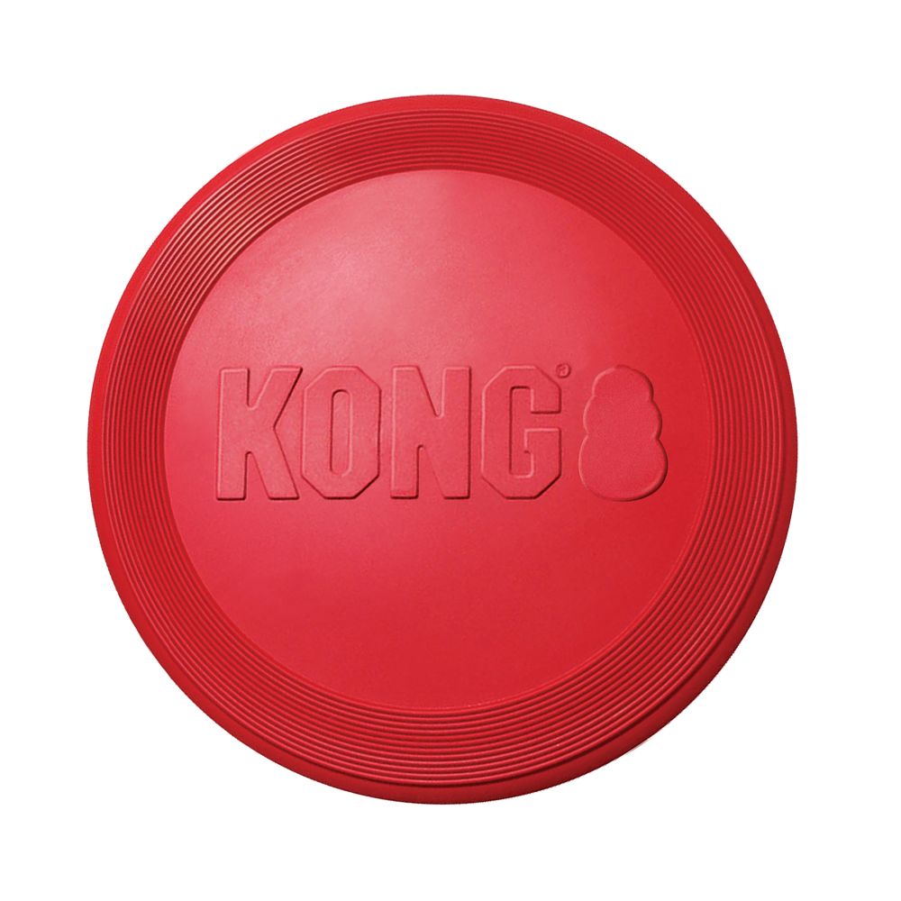 Kong Classic KF3 Dog Toy, L, Flyer, Rubber, Red - 1