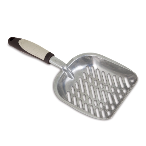 Petmate 22987 Litter Scoop, Aluminum/TPR, Brown/Tan, Two-Toned Handle