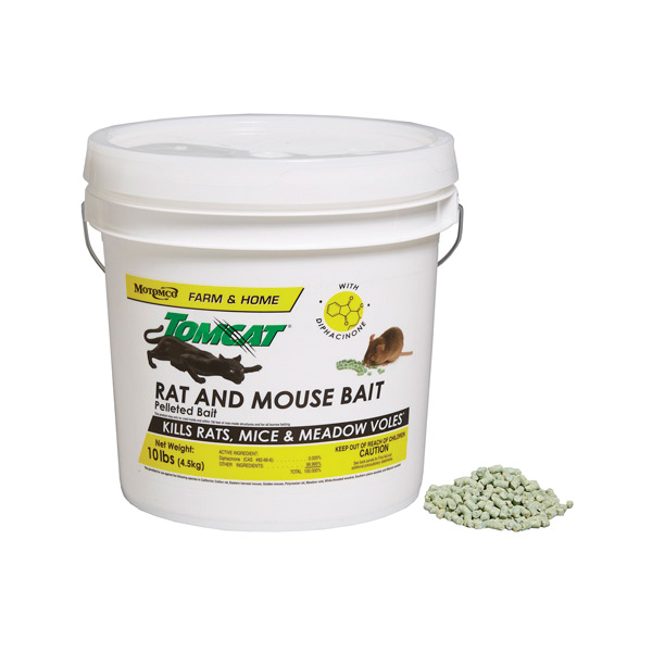 Tomcat 008-32345 Rat and Mouse Bait, Pellet, 10 lb, Pail