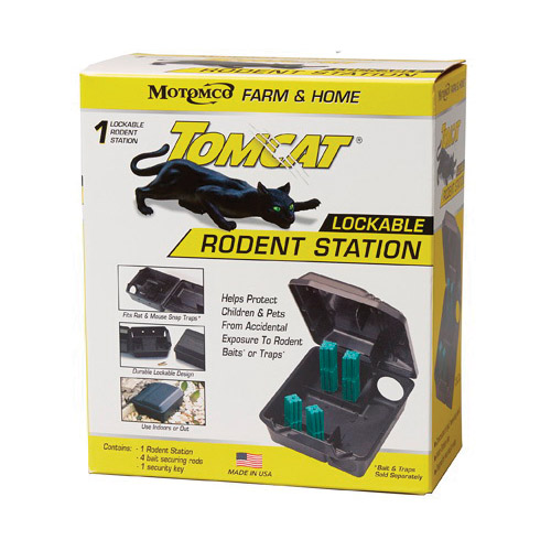 Tomcat 008-33473 Rodent Bait Station, 8-1/2 in L, 4-3/4 in W, 10 in H
