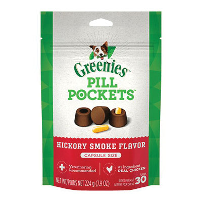 Greenies Pill Pockets 428273 Dog Treat, Hickory Smoke Flavor, 7.9 oz Bag - 1