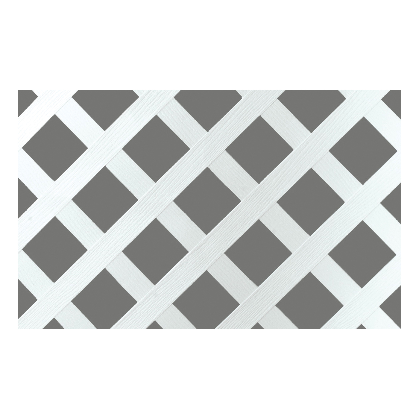 148261 Classic Garden Lattice, 4 ft W, 8 ft H, Diamond Pattern, Plastic, White