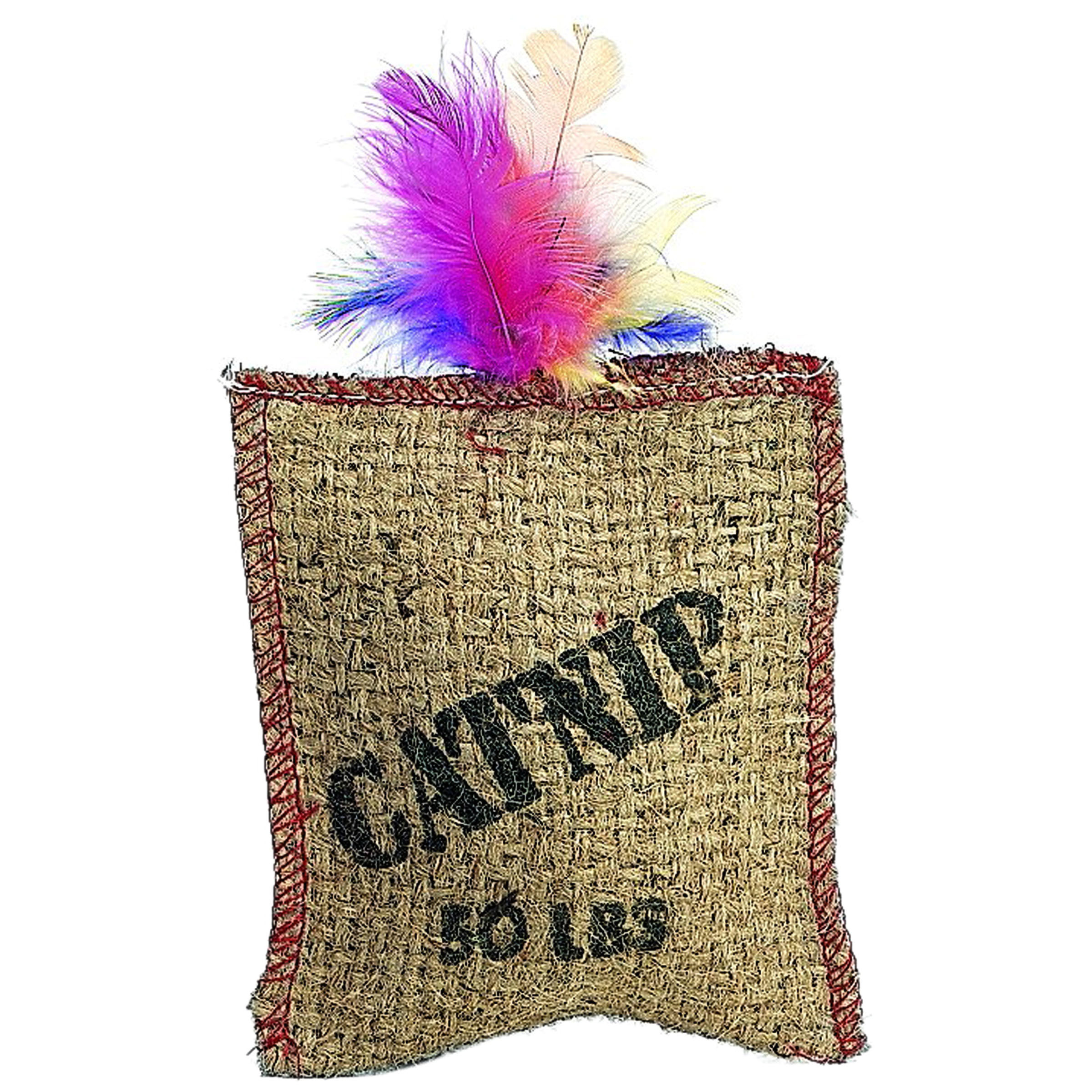 2984 Cat Toy, Feather Sack, Jute