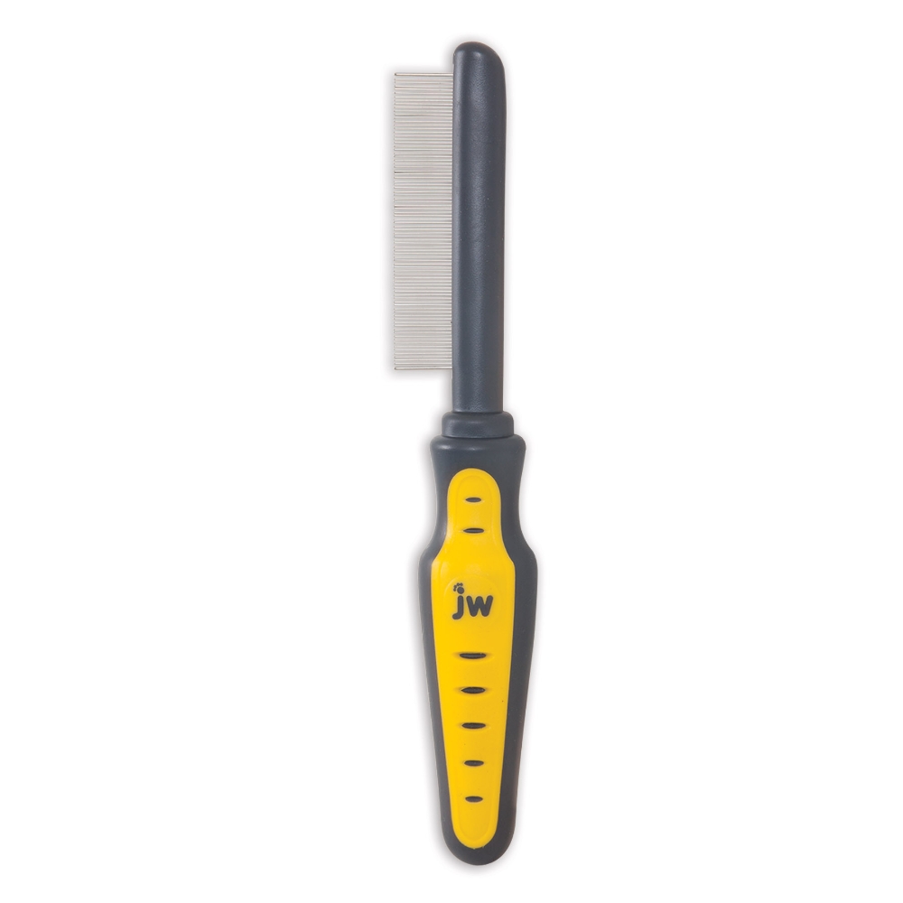 JW 65017 Flea Comb, Gray/Yellow, Cat, Dog
