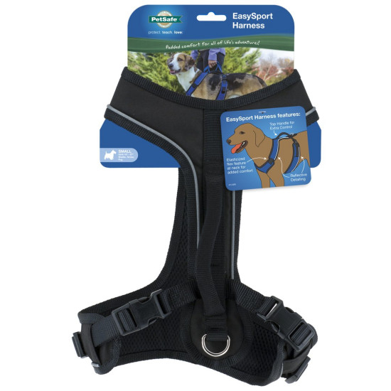 PetSafe EasySport ESPH-S-BLK Dog Harness, S Breed, Black, 20 to 30 lb, Quick-Snap, Nylon, Black