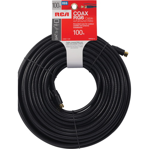 RCA VHB6111GR Coaxial Cable, Black Sheath