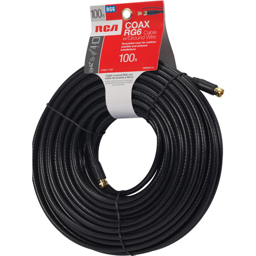 RCA VHB6111GR Coaxial Cable, Black Sheath