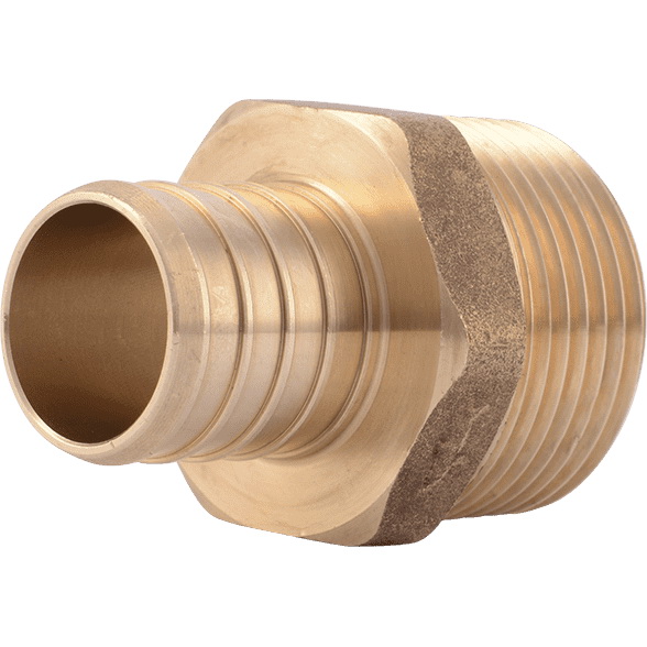 UC140LF Pipe Adapter, 1 in, Barb x MNPT, Brass, 80 to 160 psi Pressure