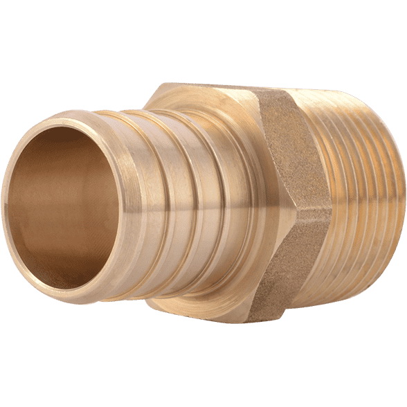 UC142LF Pipe Adapter, 1 x 3/4 in, Barb x MNPT, Brass, 80 to 160 psi Pressure