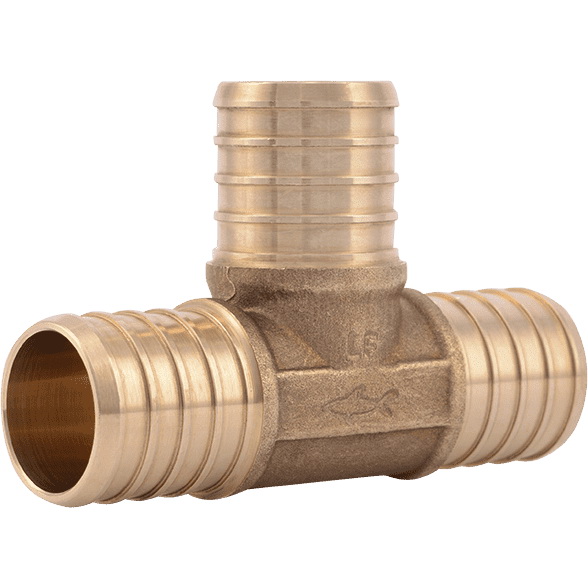 SharkBite UC374LF Pipe Tee, 1 in, Barb x Crimp, Brass, 80 to 160 psi Pressure