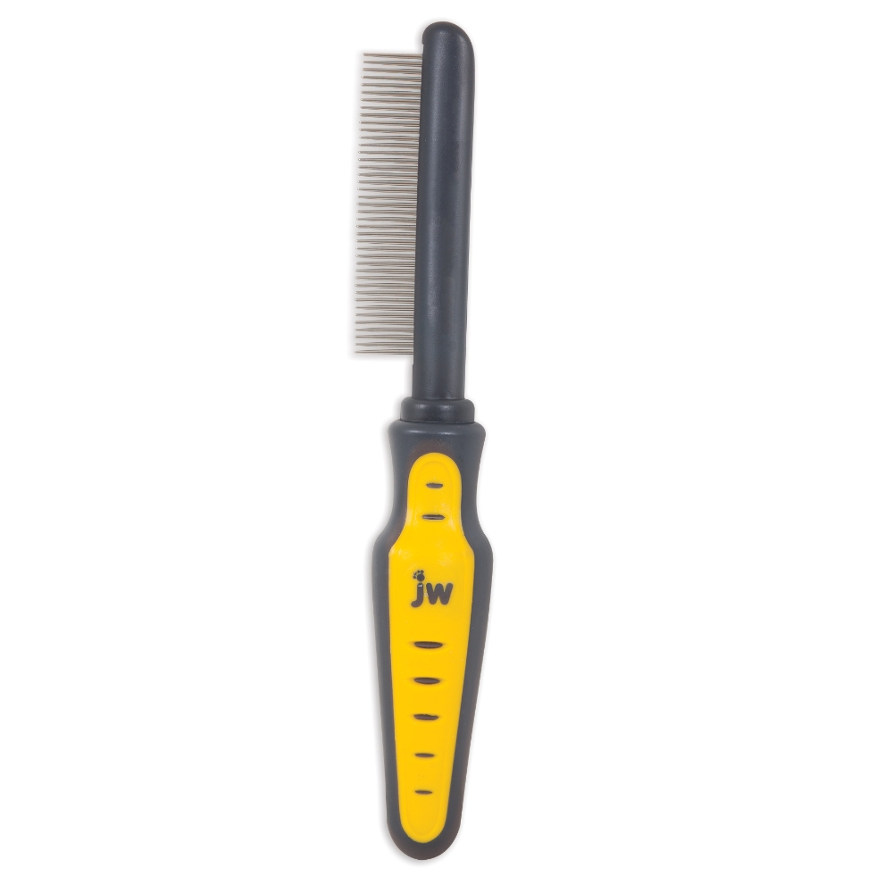 JW 65018 Cat Comb, Metal/Plastic, Gray/Yellow, Cat