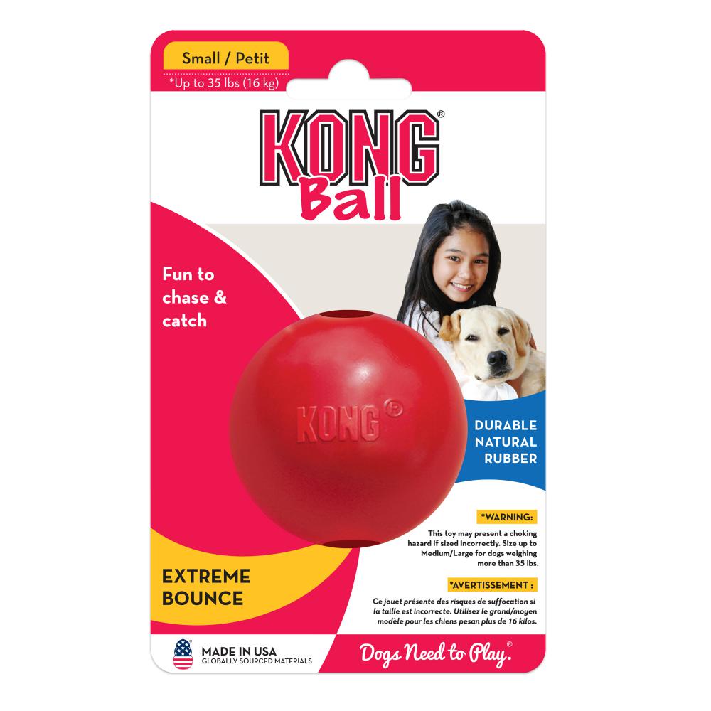 Kong KB2 Dog Toy, S, Ball, Rubber, Red