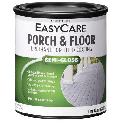 EasyCare USGF1-QT Porch & Floor Paint, Semi-Gloss, White, 1 qt, 250 to 450 sq-ft/gal Coverage Area