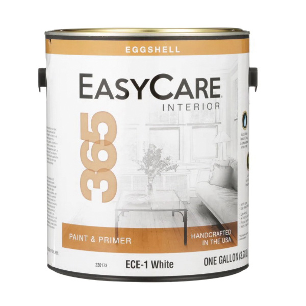 EasyCare ECE1-GL Interior Paint, Latex, White, Eggshell, 1 gal