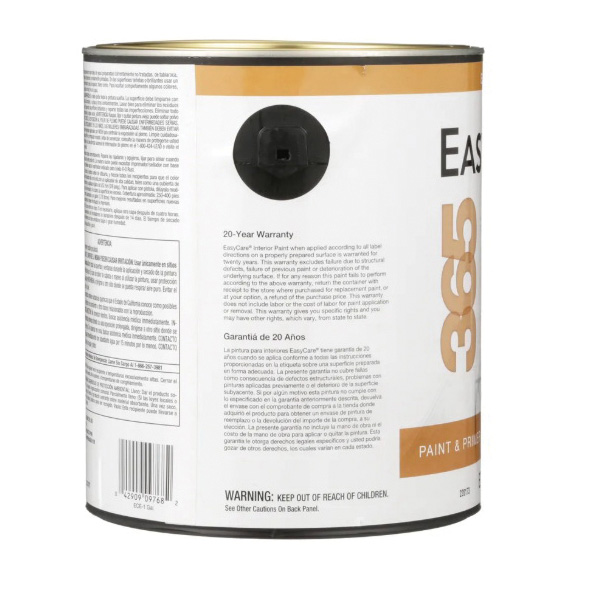 EasyCare ECE1-GL Interior Paint, Latex, White, Eggshell, 1 gal
