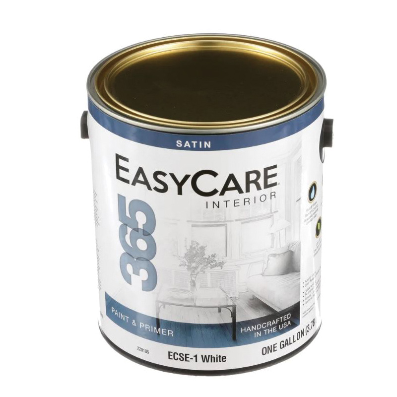 EasyCare ECSE1-GL Interior Paint, Latex, White, Satin, 1 gal