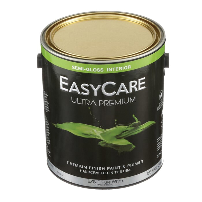 EasyCare Ultra Premium EZ Series EZSP-GL Interior Paint, Semi-Gloss Sheen, Pure White, 1 gal